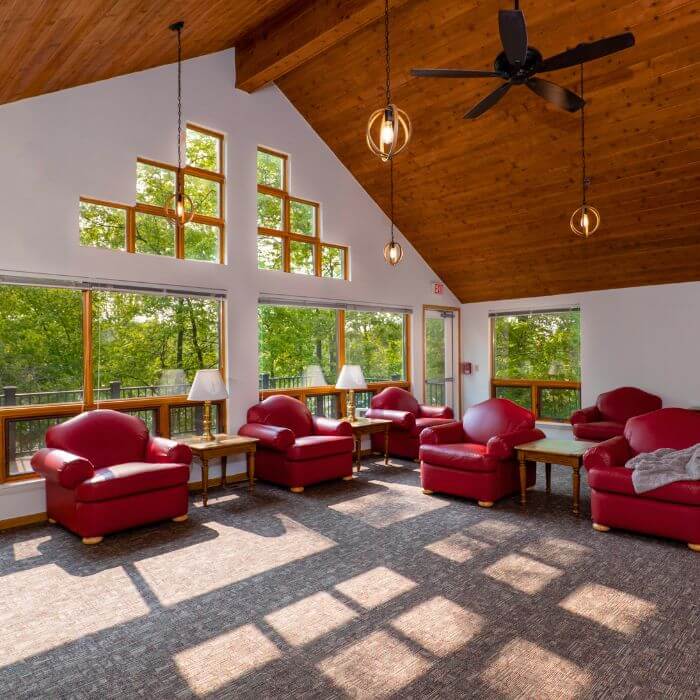 A comfortable common area at Rose Hill Center