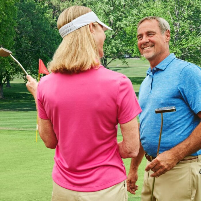 A couple at a charity golf outing