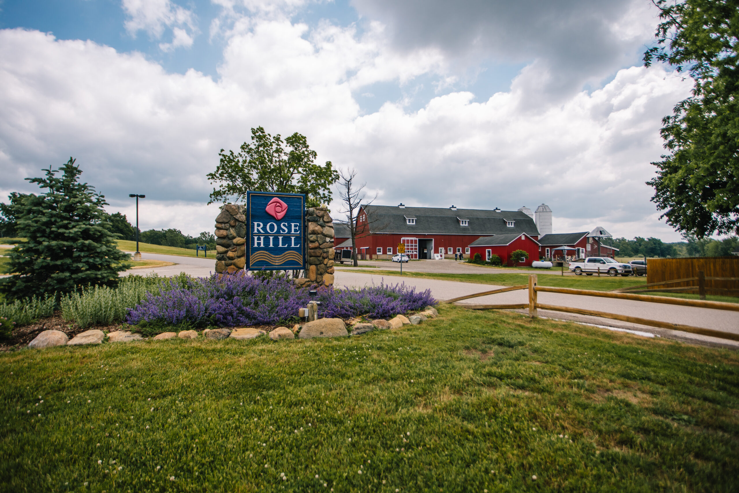 A serene view of the tranquil setting at Rose Hill Center