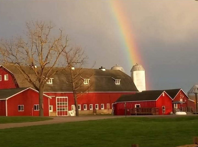 Rose Hill Center Barn with rainbow photo