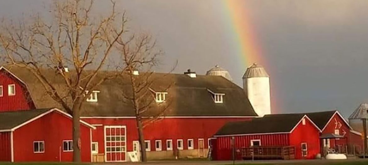 Rose Hill Center barn photo with rainbow